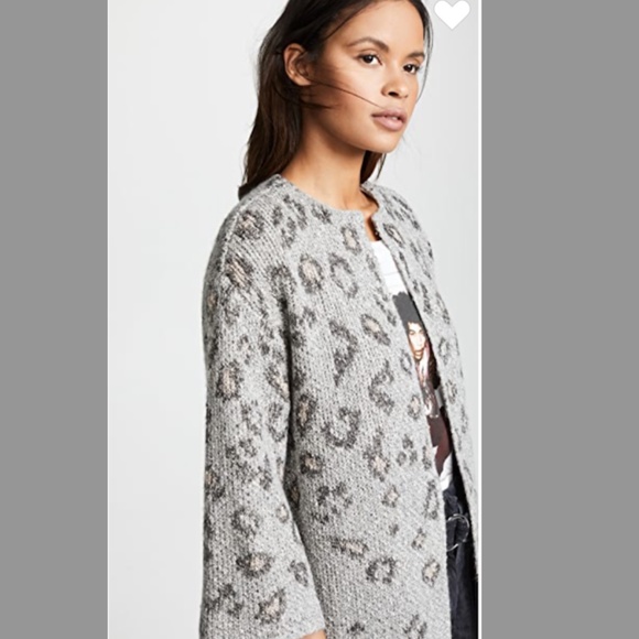 cupcakes and cashmere grey leopard intarsia cardigan - Picture 4 of 11